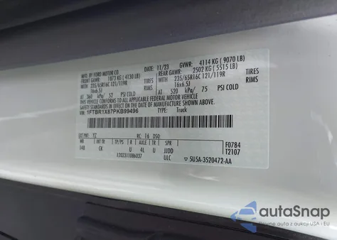 2023 Ford Transit-250 z USA, uszkodzony, nr VIN 1FTBR1X87PKB99496